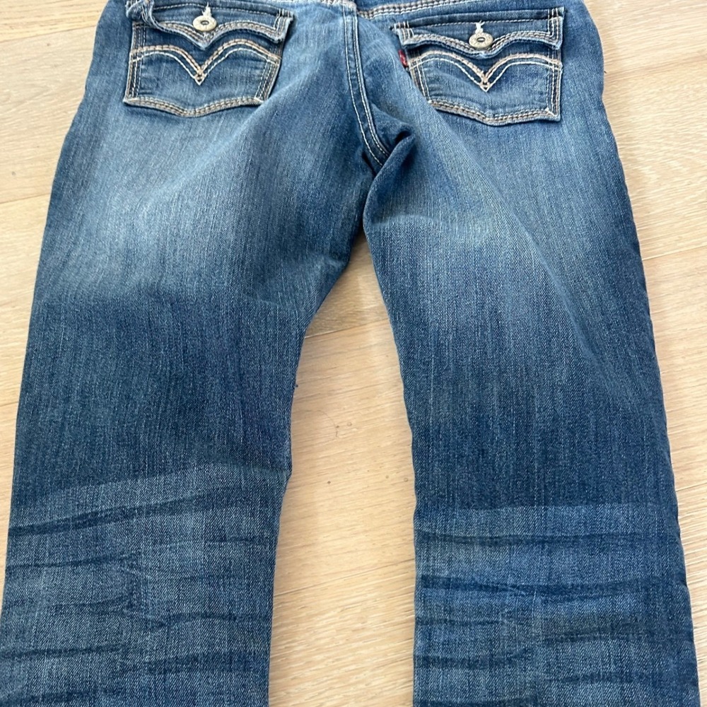 Levis Girls Skinny Jeans Medium Wash Blue Adjustable Waist Size 14 REG - Picture 8 of 10
